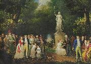 Kazimierz Wojniakowski Meeting in the park oil painting